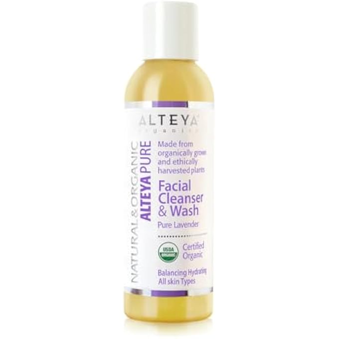 ORGANICS FACIAL CLEANSER LAVENDER USDA CERTIFIED ORGANIC FACE WASH, 5.1 FL OZ/150 ML BIODEGRADABLE SOAP FOR ALL SKIN TYPES